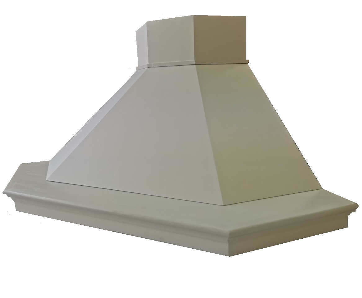 Cappa cucina classica legno Maya angolo 105x105 frassino bianco cono bianco liscio